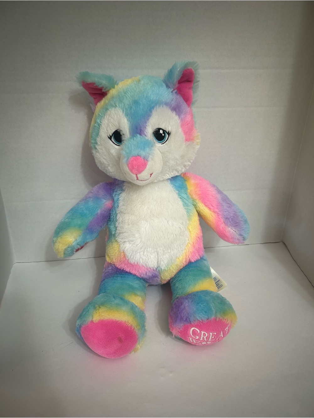 Build-A-Bear Rainbow Plush Small Pet Toy - Pink, Blue, Yellow, Purple